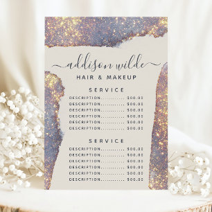 Iridescent Paarse Glam Glitter Service Price Menu