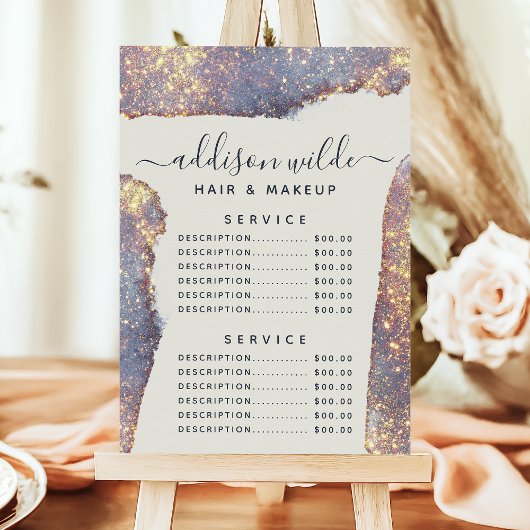 Iridescent Paarse Glam Glitter Service Price Menu