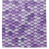 Iridescent Paarse glimmende glitter Mermaid Scales Douchegordijn (Voorkant)