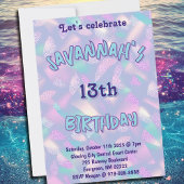 Iridescent Paarse pastel verjaardag Kaart