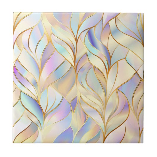 Iridescent Pastel Abstract Ceramic Tile Tegeltje (Voorkant)