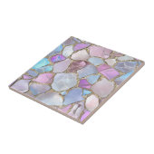Iridescent Pastel Gemstone Gold Mosaic Tegeltje (Zijkant)