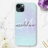 Iridescent Pastel Holographic Glitter Monogramed Case-Mate iPhone Case
