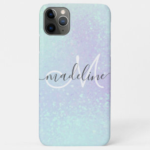 Iridescent Pastel Holographic Glitter Monogramed Case-Mate iPhone Case