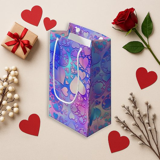 Iridescent Pastel Kawaii Heart Pattern Design Klein Cadeauzakje