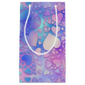 Iridescent Pastel Kawaii Heart Pattern Design Klein Cadeauzakje (Voorkant)