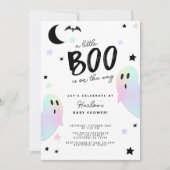Iridescent Pastel Little Boo Halloween Baby shower Kaart (Voorkant)
