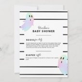 Iridescent Pastel Little Boo Halloween Baby shower Kaart (Achterkant)