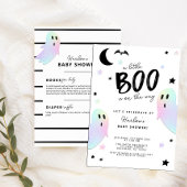 Iridescent Pastel Little Boo Halloween Baby shower Kaart