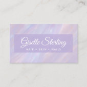 Iridescent Pastel Opal QR Code Holographic Stone Visitekaartje (Voorkant)