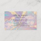 Iridescent Pastel Paarse Gouden Glitter Visitekaartje (Achterkant)