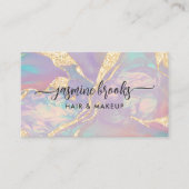 Iridescent Pastel Paarse Gouden Glitter Visitekaartje (Voorkant)