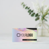 Iridescent pastel regenbooggloed elke service visitekaartje (Staand voorkant)