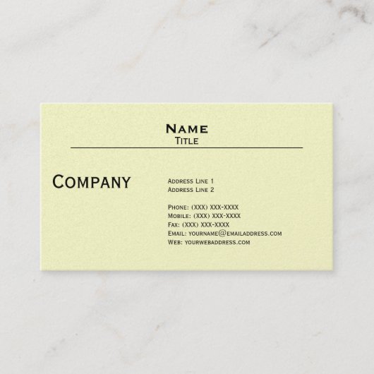 Iridescent Pearl Finish Business Card Template Visitekaartje (Voorkant)