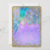 Iridescent Pearl Glitter Zeemeermin Verjaardagsfee Kaart (Achterkant)