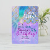 Iridescent Pearl Shimmer Mermaid Birthday Party Kaart (Staand voorkant)