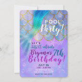 Iridescent Pearl Shimmer Mermaid Birthday Party Kaart (Voorkant)