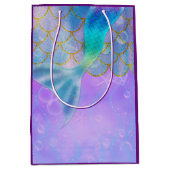 Iridescent Pearl Shimmer Mermaid Birthday Party Medium Cadeauzakje (Voorkant)