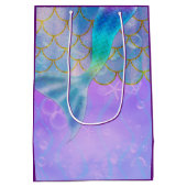 Iridescent Pearl Shimmer Mermaid Birthday Party Medium Cadeauzakje (Achterkant)