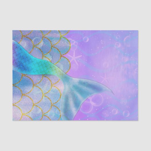 Iridescent Pearl Shimmer Mermaid Birthday Party Tissuepapier (Voorkant)