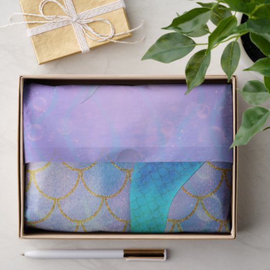 Iridescent Pearl Shimmer Mermaid Birthday Party Tissuepapier (Geschenk)