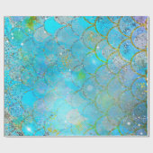 Iridescent Pearl Shimmer Mermaid Scales Cadeaupapier (Vlak)
