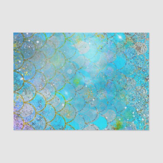 Iridescent Pearl Shimmer Mermaid Scales Tissuepapier (Voorkant)