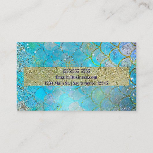 Iridescent Pearl Shimmer Mermaid Scales Visitekaartje (Achterkant)