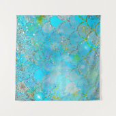  Iridescent Pearl Shimmer Mermaid Scales Wandkleed (Voorkant (horizontaal))