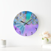 Iridescent Pearl Shimmer Sparkle Mermaid Tail Grote Klok (Huis)