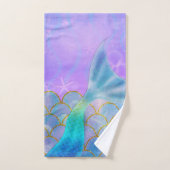 Iridescent Pearl Shimmer Sparkle Zeemeermin Staart Bad Handdoek (Handdoek)