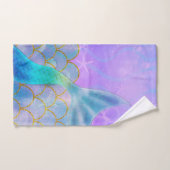 Iridescent Pearl Shimmer Sparkle Zeemeermin Staart Bad Handdoek (Handdoek)