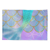 Iridescent Pearl Shimmer Sparkle Zeemeermin Staart Kussensloop (Achterkant)