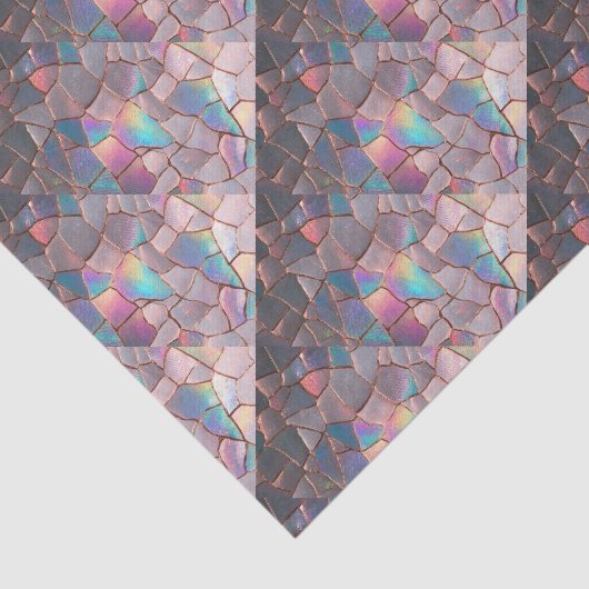 Iridescent Pearlized Faux Rose Gold Decoupage  Tissuepapier (Detail)