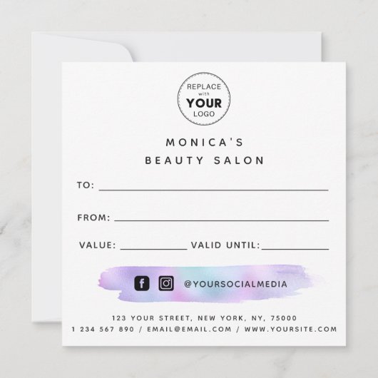 Iridescent penseelstreek voegt Logo Beauty Makeup  (Achterkant)