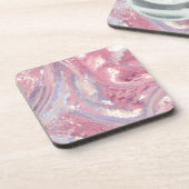 Iridescent Pink and Purple Beverage Coaster Bier Onderzetter (Linkerzijde)