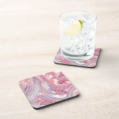 Iridescent Pink and Purple Beverage Coaster Bier Onderzetter (Rechterzijde)