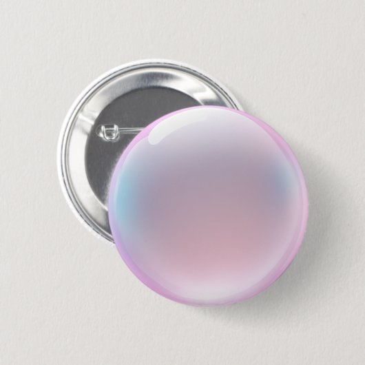 Iridescent Pink Bubble Emoji Ronde Button 5,7 Cm (Voorkant /achterkant)