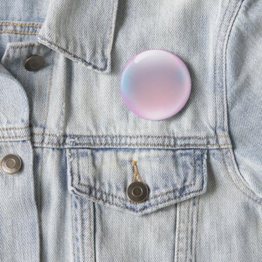 Iridescent Pink Bubble Emoji Ronde Button 5,7 Cm (In situ)