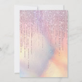 Iridescent Pink Glitter Fringe Foto Sweet 16 Kaart (Achterkant)