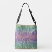 Iridescent Pink Paars Green Gold Mandala Crossbody Tas (Achterkant)