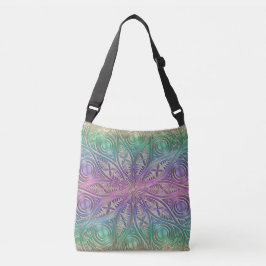 Iridescent Pink Paars Green Gold Mandala Crossbody Tas