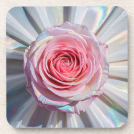 Iridescent Pink Rose Opalescent Onderzetter Set