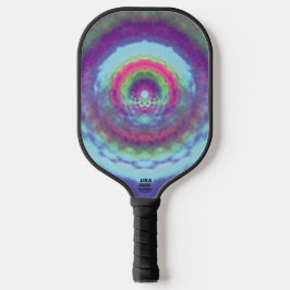 Iridescent Portal - Psychedelic Mandala Pickleball Paddle