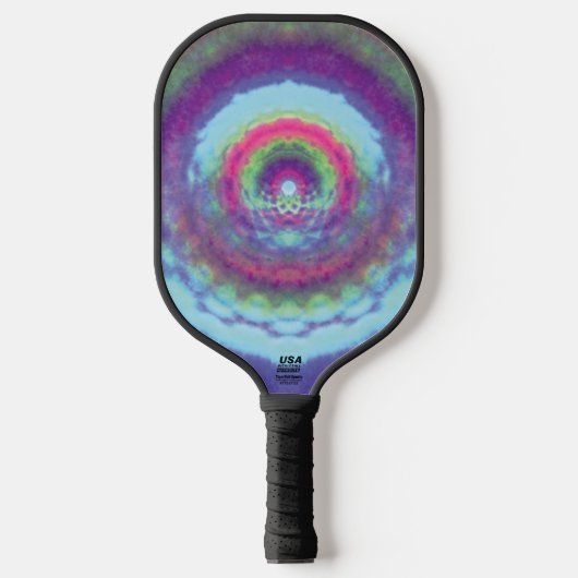 Iridescent Portal - Psychedelic Mandala Pickleball Paddle (Voorkant)