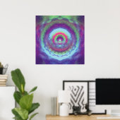 Iridescent Portal - Psychedelische Mandala Poster (Thuiskantoor)