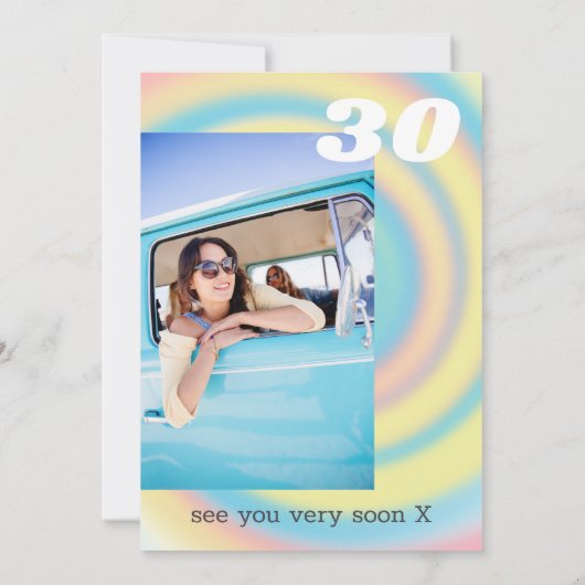 Iridescent Rainbow 30th Birthday Party (1990) Kaart (Achterkant)