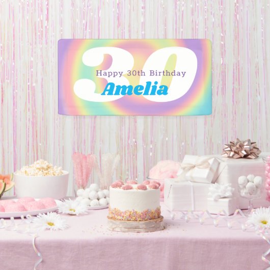 Iridescent Rainbow 30th Birthday Party (1990) Spandoek (Feest)