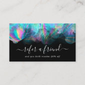 Iridescent Rainbow Alcohol Ink Zwart Modern Aanbevelingskaartje (Voorkant)