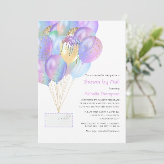 Iridescent Rainbow-Baby of -Vrijgezellenfeest per  Kaart (Staand voorkant)